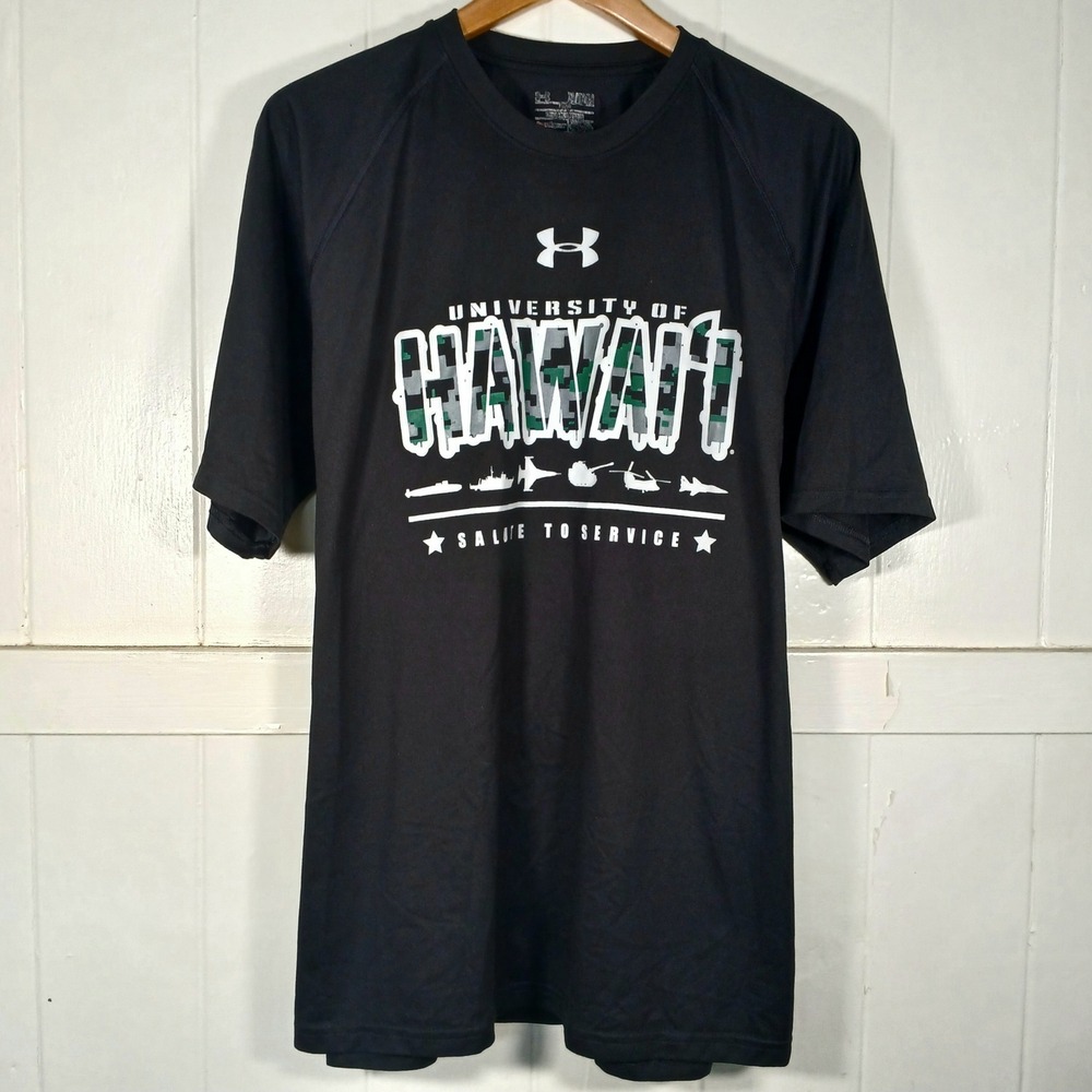 Under Armour University of Hawaii Salute to Service Shirt Mens XL Black UM0630